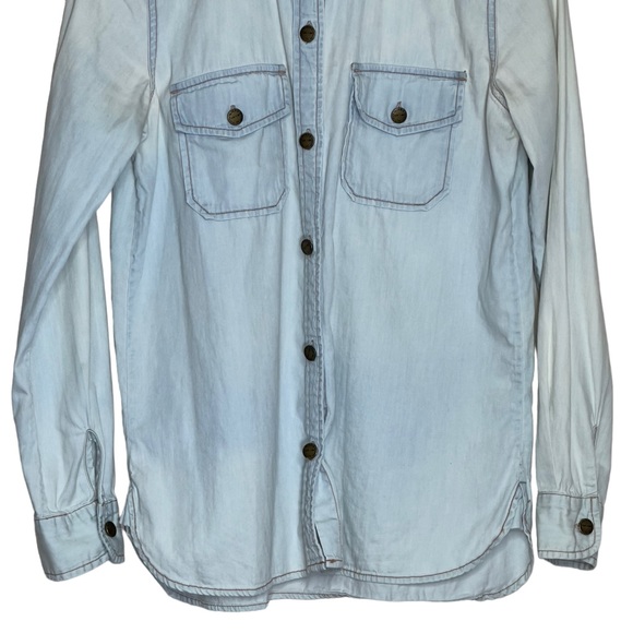 Current / Elliot Chambray Button Down Long Sleeve Size 1 Top - Picture 3 of 9